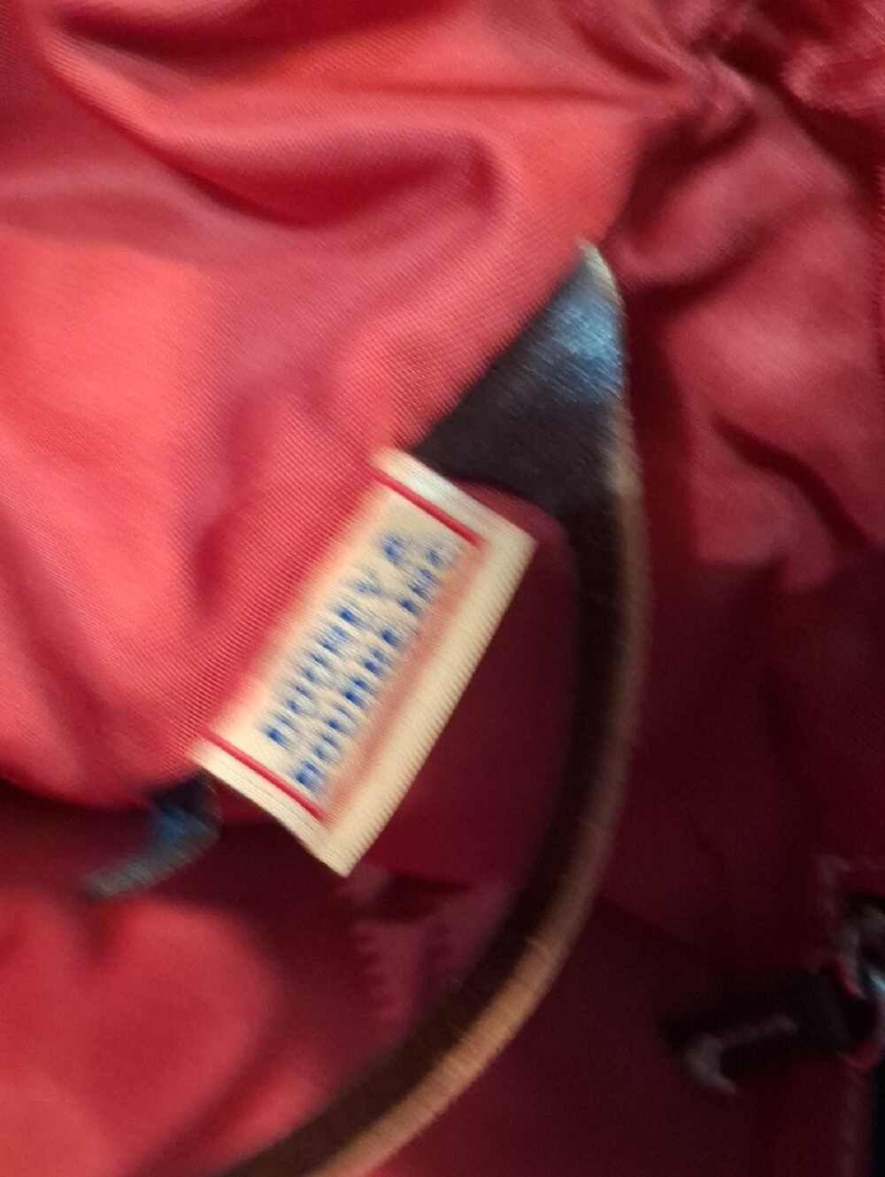 Dooney & Bourke Wayfarer Red Nylon Hobo Shoulder Bag with Brown Trim - Picture 11 of 15